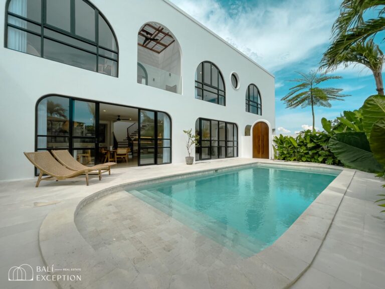 Modern villa with pool and large windows