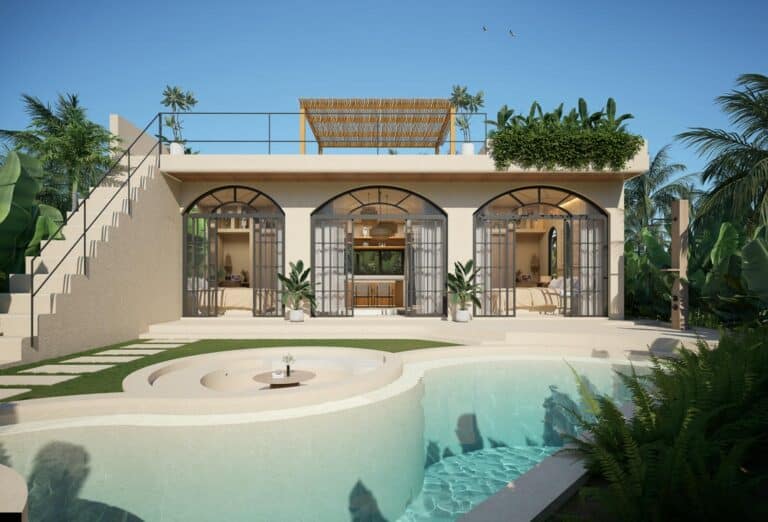 Modern villa with pool and garden