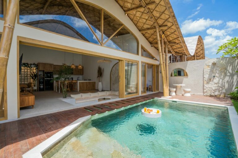 Modern villa with pool and tropical decor