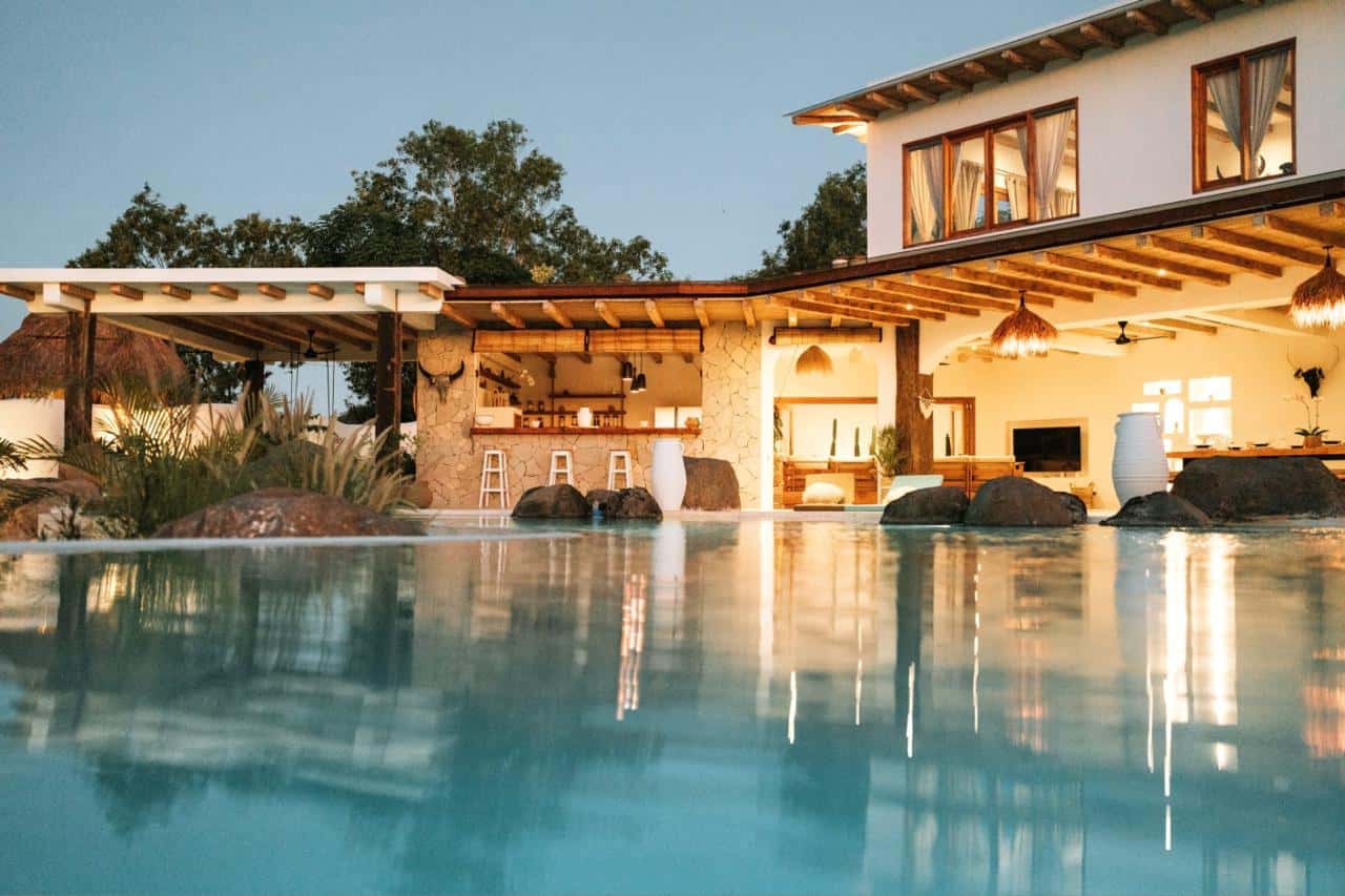 Luxury villa with pool and outdoor seating