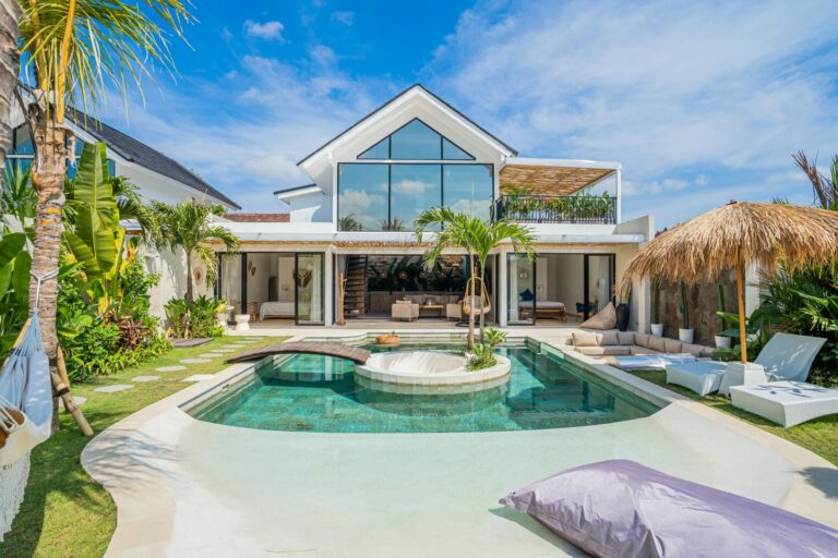 Luxury villa with pool and tropical garden