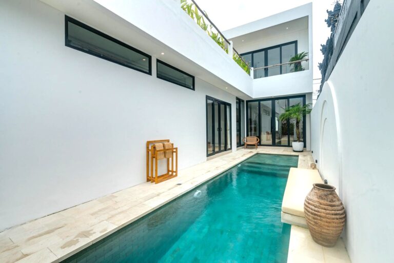 Modern villa with elegant pool and patio